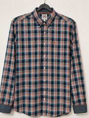 Cinch Men's S Plaid Button Down Shirt Long Sleeve Western Flip Cuff
